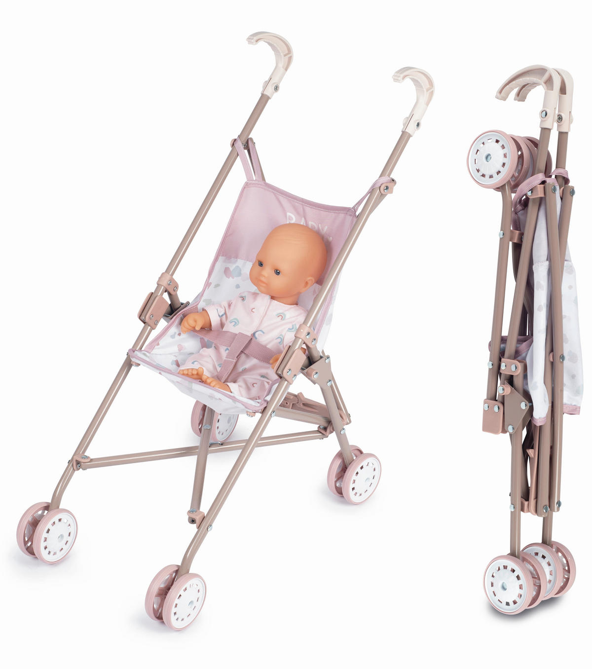 PUPPENWAGEN - Multicolor/Rosa, Basics, Kunststoff/Textil (15/11,5/64cm) - Simba