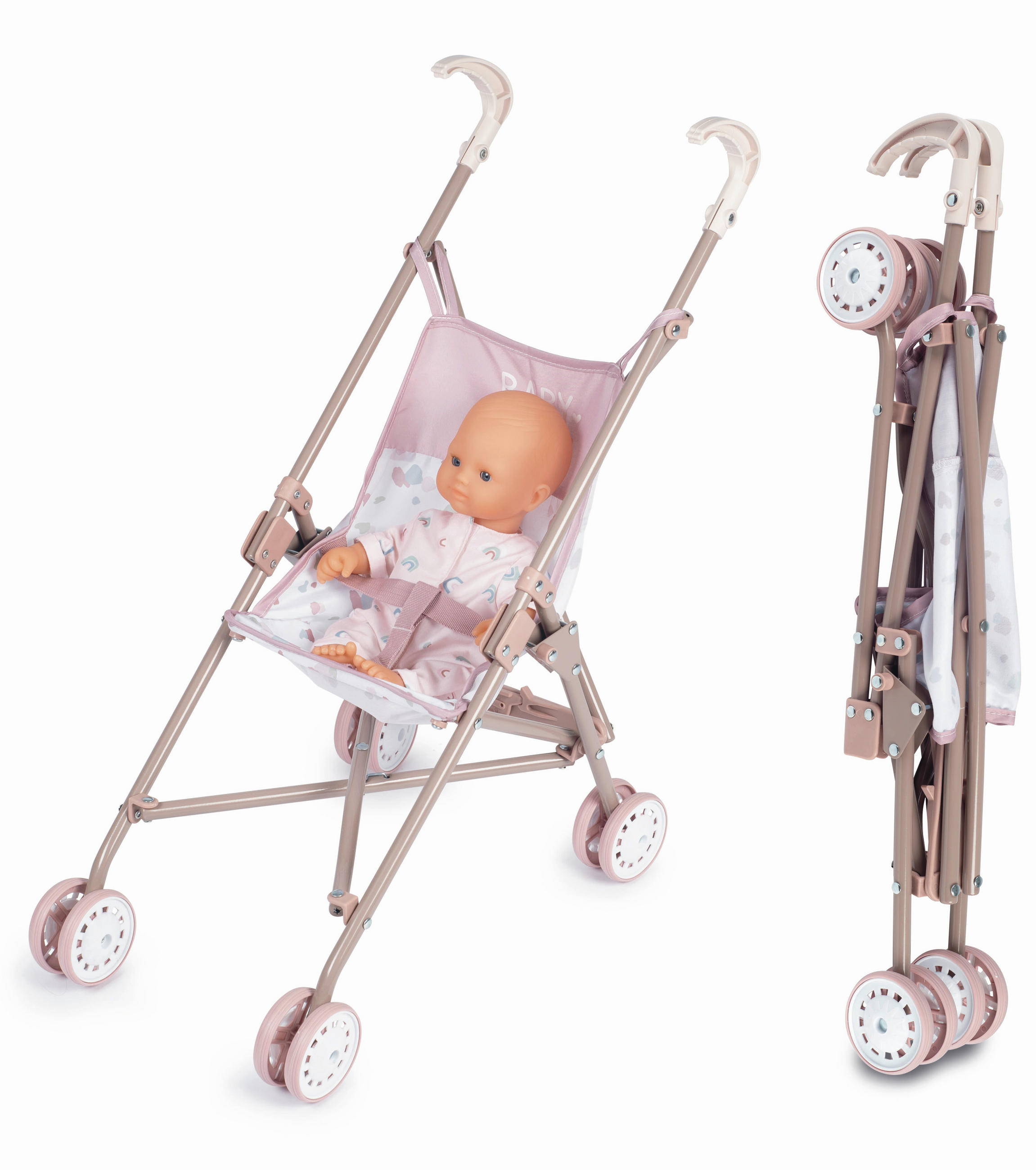 Simba Puppenwagen Baby Nurse Mehrfarbig, Rosa 11.5x64x15 cm