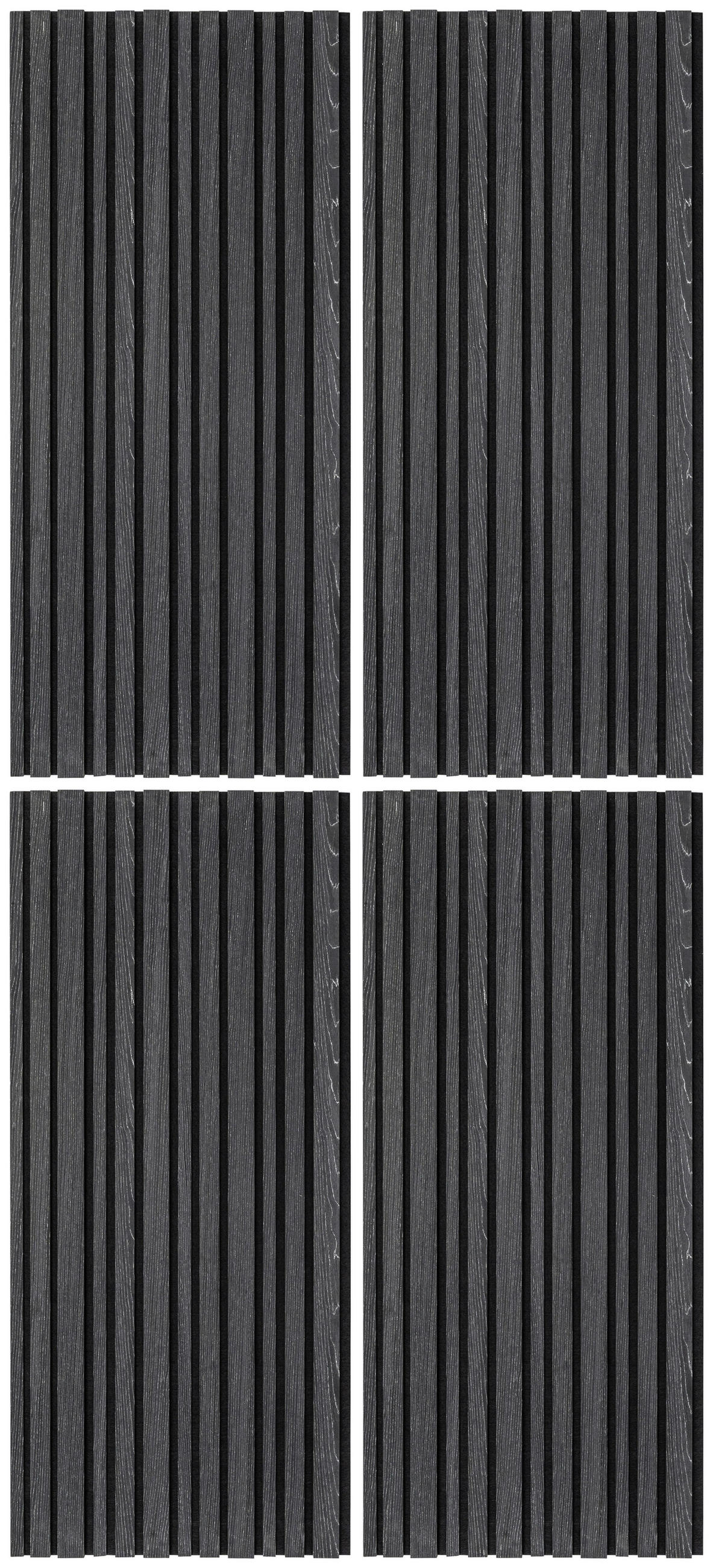 AKUSTIKPANEEL EICHE SCHWARZ 4-er Set  - Schwarz, MODERN, Holz (52/120cm)