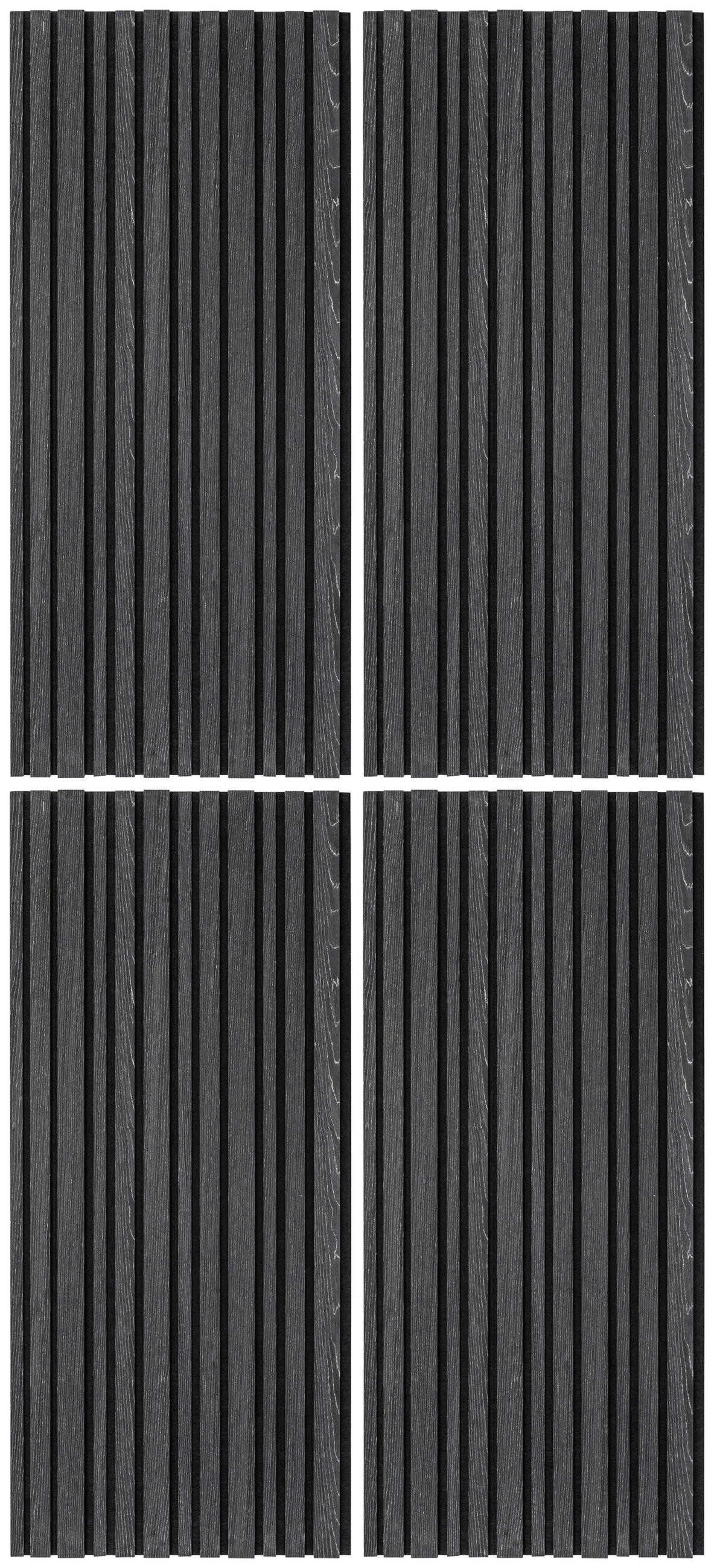 XXXLutz Akustikpaneel Eiche Schwarz 4-er Set 52x120 cm