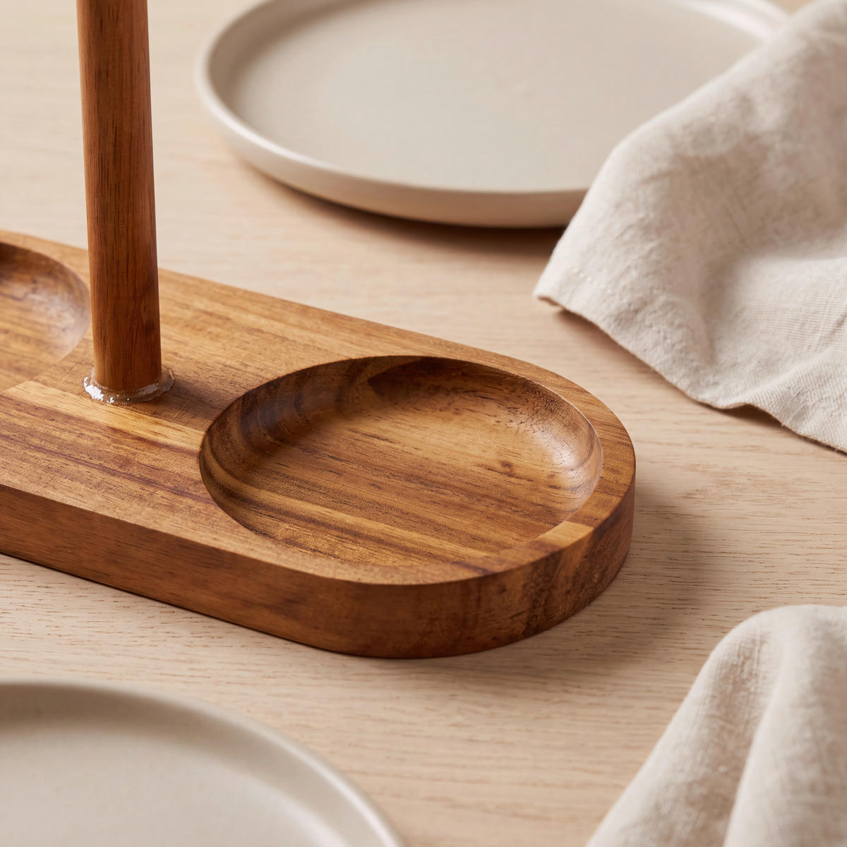 Set Olivieră Și Oțetieră - străveziu/culoare lemn acacia, Lifestyle, sticlă/lemn - Ambia Home
