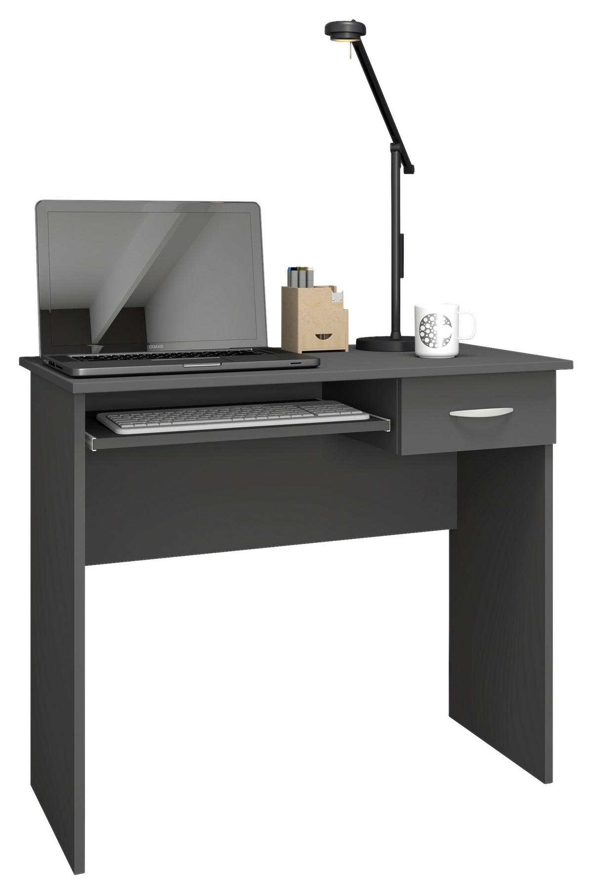 SCHREIBTISCH 85/50/75 cm  in Anthrazit  - Anthrazit/Alufarben, MODERN, Holzwerkstoff/Metall (85/50/75cm) - MID.YOU