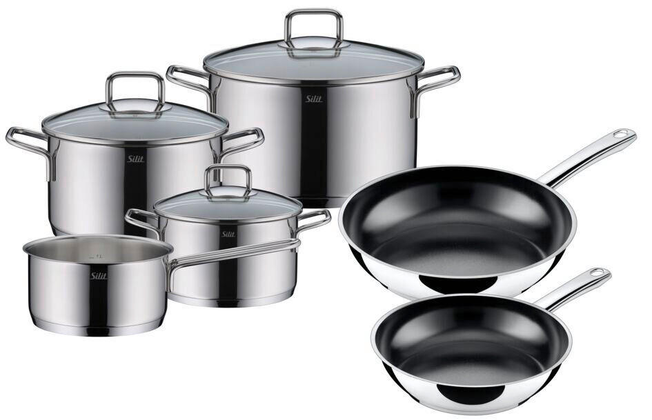 KOCHTOPFSET Extra Cook 6-teilig  - Edelstahlfarben, Basics, Metall (57/32,5/30,5cm) - Silit