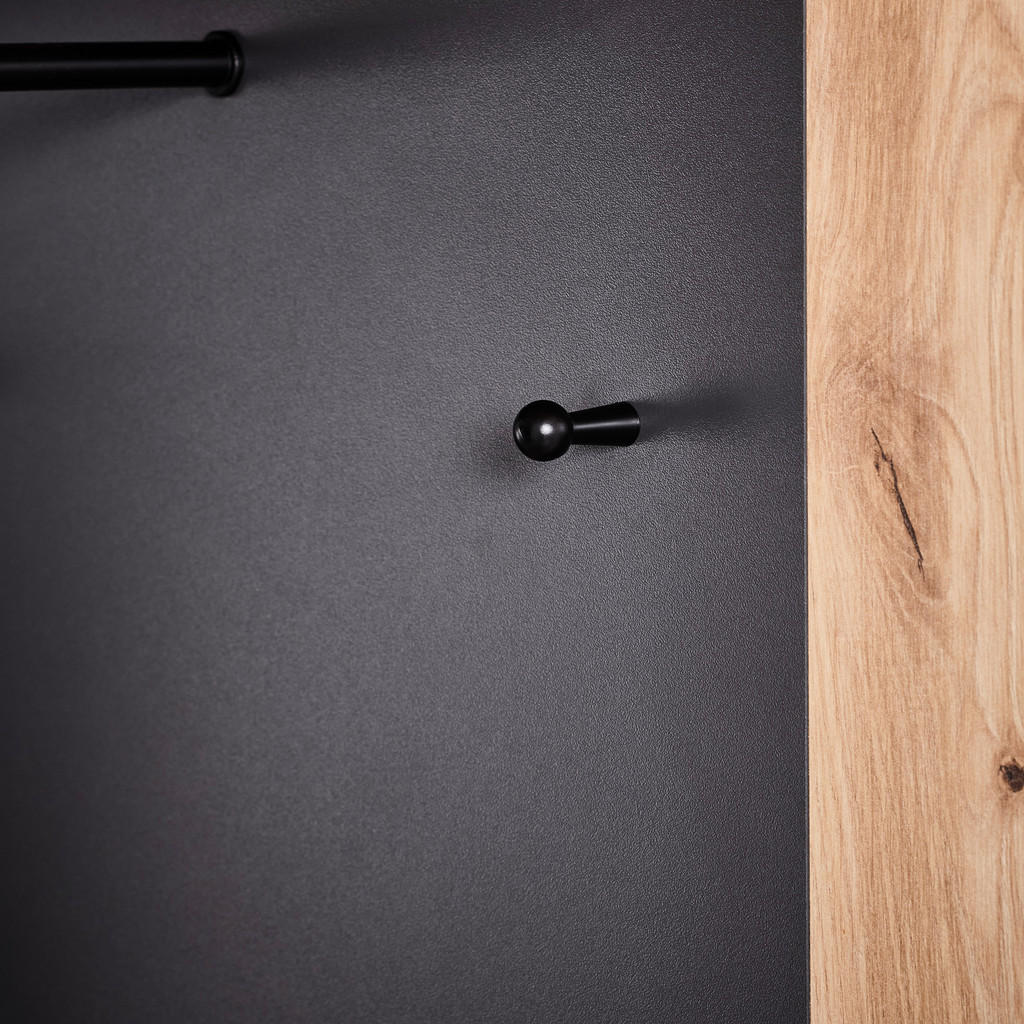 Thumbnail - Mid.you Garderobe, Anthrazit, Eiche Artisan, Glas, Holzwerkstoff, 4-teilig, 150x190x32 cm, Garderobe, Garderoben-Sets & ...