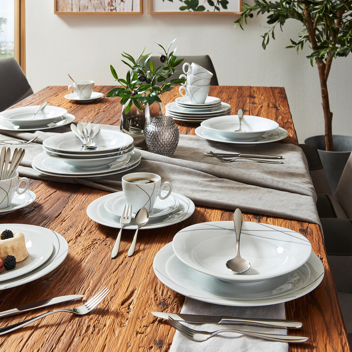 KOMBINOVANÝ SERVIS, 30-dielne, porcelán - biela, Konventionell, keramika - Seltmann Weiden