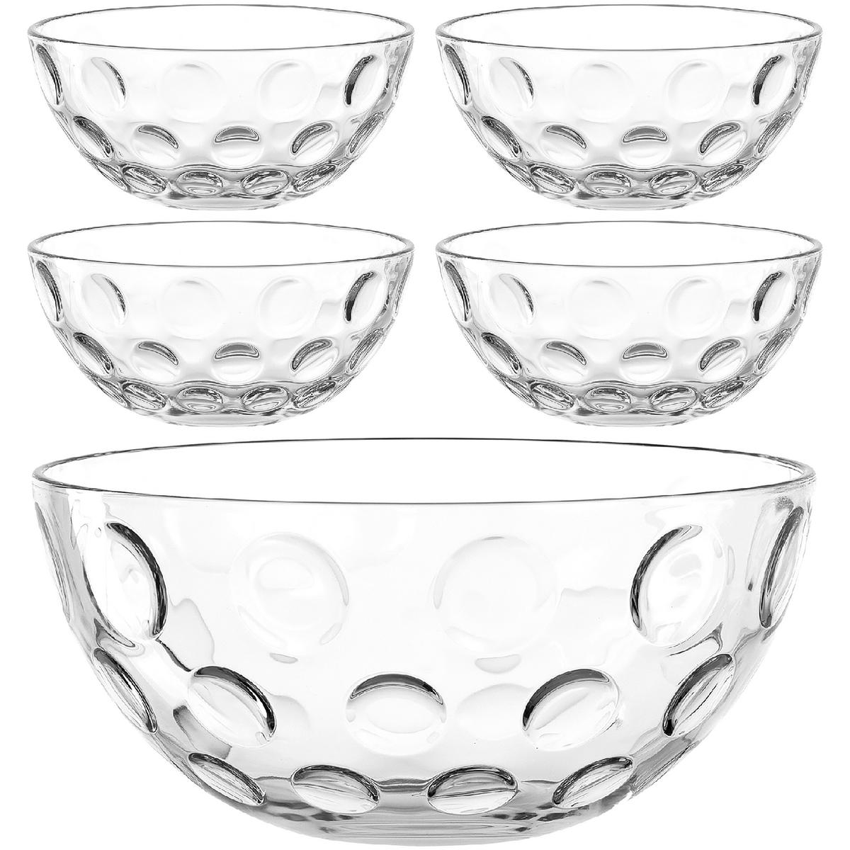 SCHÜSSELSET Cucina Optic 5-teilig  - Transparent, Design, Glas (28,60/16,50/28,60cm) - Leonardo