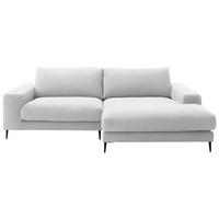 ECKSOFA in Flachgewebe Creme  - Creme/Schwarz, Design, Textil/Metall (253/177cm) - Dieter Knoll