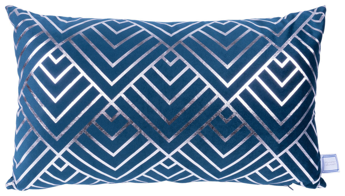 ZIERKISSENSET  30x45/50x45 cm   - Blau/Silberfarben, KONVENTIONELL, Textil (30x45/50x45cm)