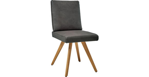 STUHL in Mikrofaser Textil, Holzwerkstoff - Eichefarben/Grau, Design, Holzwerkstoff/Textil (46/94/58cm) - Dieter Knoll