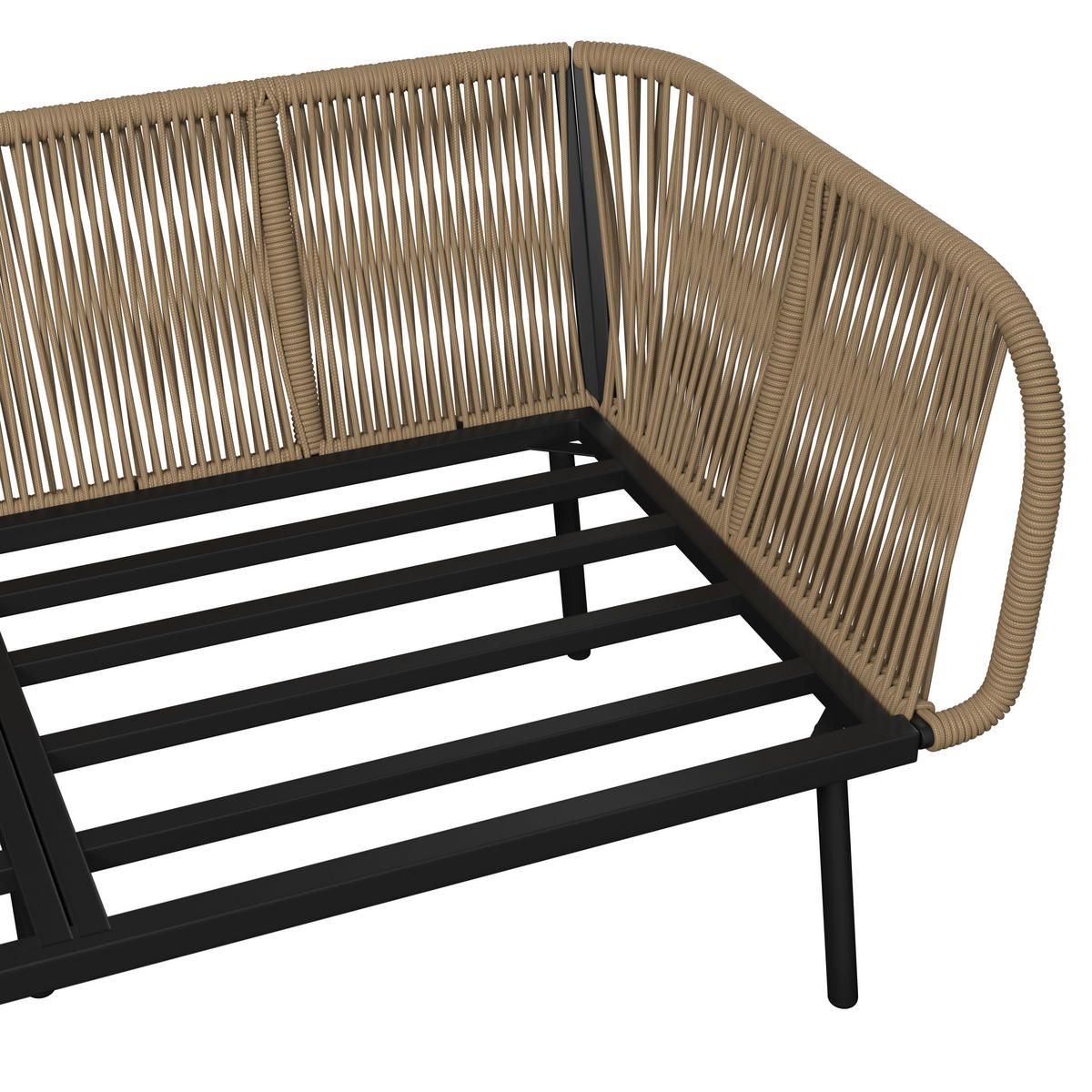 LOUNGEGARNITUR   180/73/69 cm Eisen  - Beige/Creme, MODERN, Glas/Kunststoff (180/73/69cm) - Ambia Garden