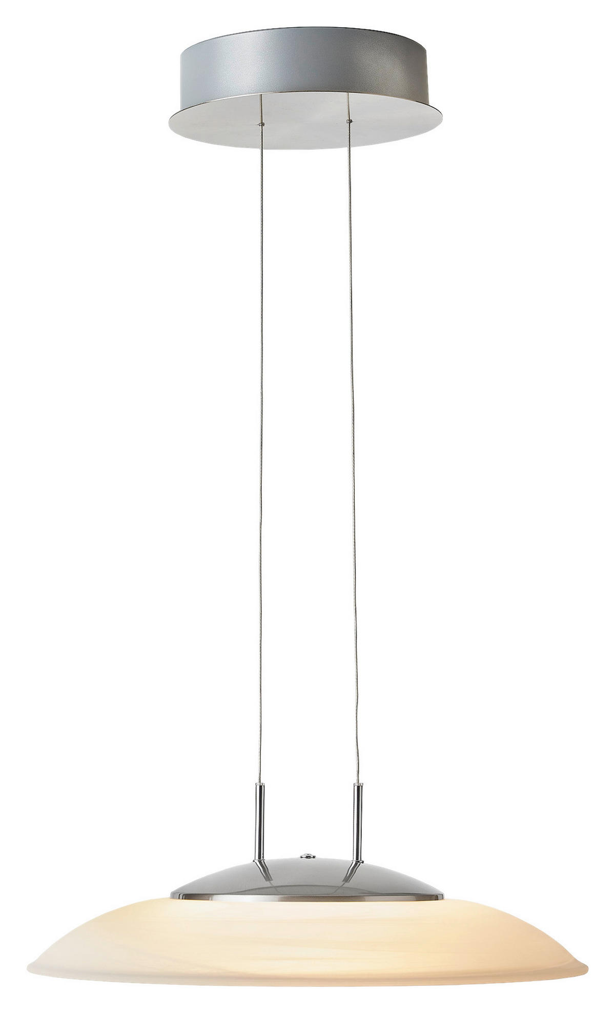 LED-HÄNGELEUCHTE 42,5/150 cm  - Chromfarben/Nickelfarben, Design, Glas/Metall (42,5/150cm) - Hell