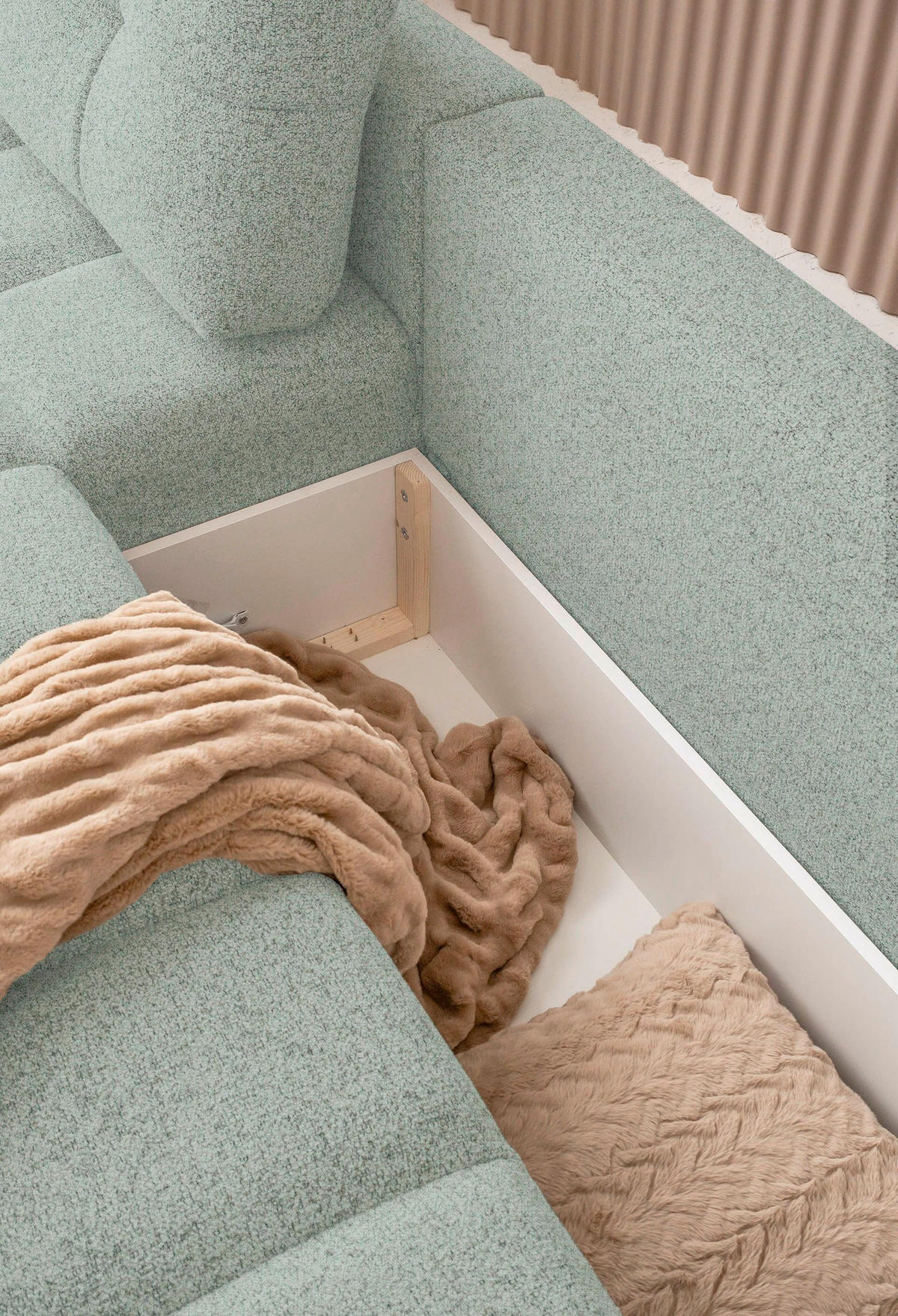 WOHNLANDSCHAFT in Türkis  - Türkis/Schwarz, Design, Kunststoff/Textil (184/333/213cm) - MID.YOU