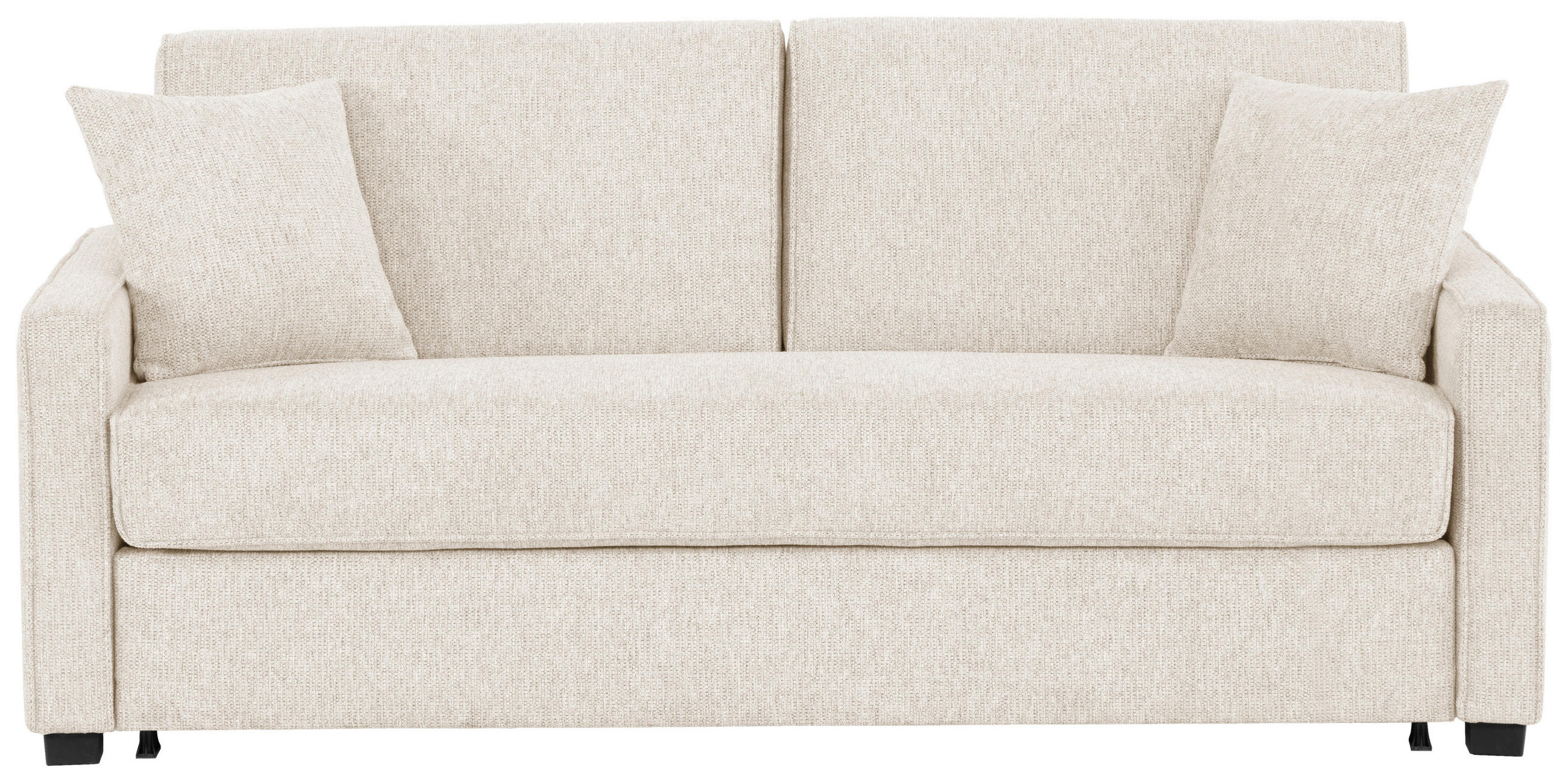 SCHLAFSOFA in Textil Creme  - Creme/Schwarz, Design, Kunststoff/Textil (186/83/100cm) - Livetastic