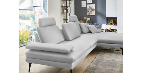 ECKSOFA in Echtleder Weiß 310/180 cm - Schwarz/Weiß, Design, Leder/Metall (310/180cm) - Dieter Knoll