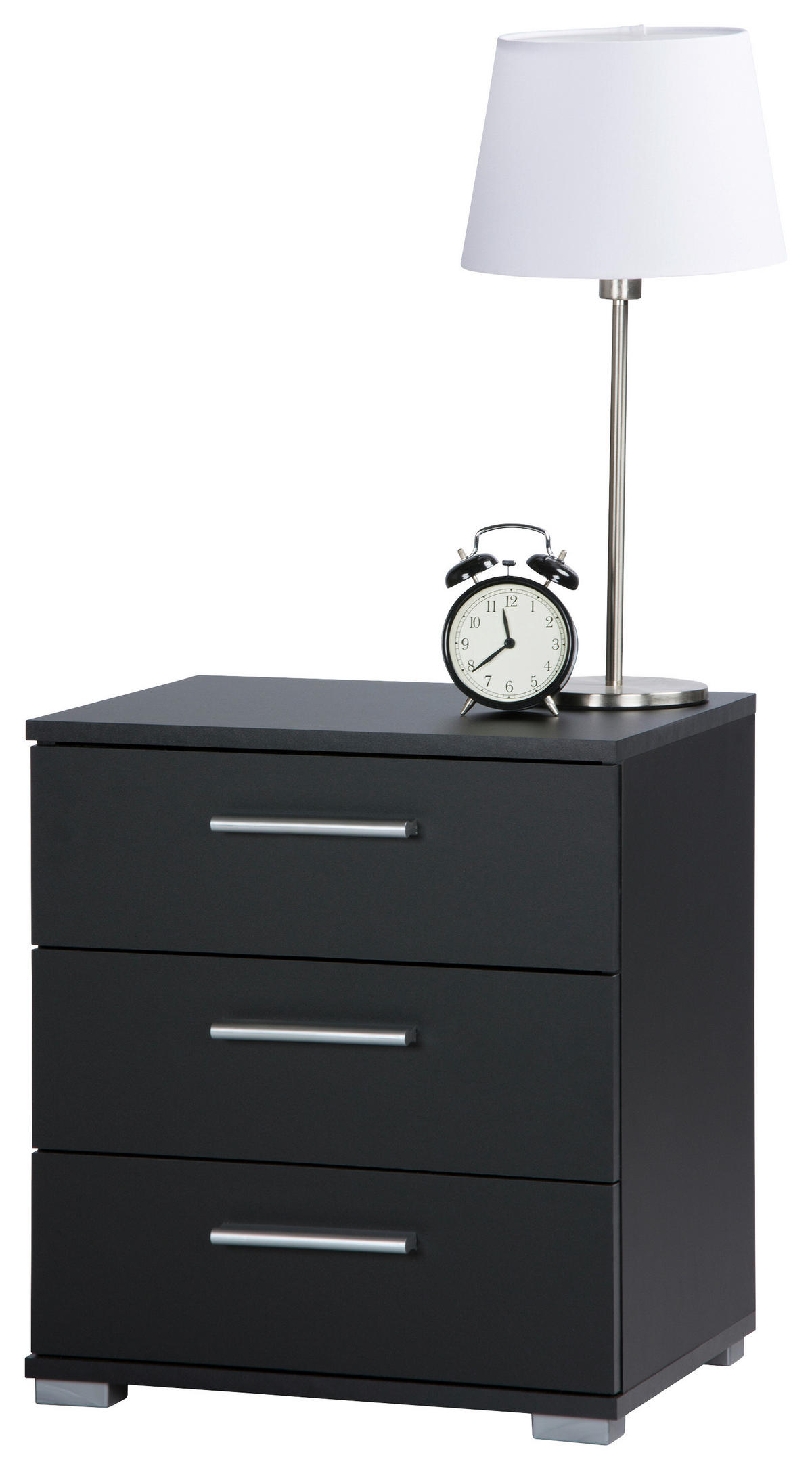 NOĆNI ORMARIĆ crna   - crna/boje aluminija, Konvencionalno, drvni materijal/plastika (45/50/34cm) - Ti'me