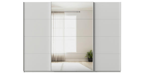 SCHWEBETÜRENSCHRANK  in Seidengrau  - Seidengrau/Alufarben, KONVENTIONELL, Glas/Holzwerkstoff (315/229/62cm) - Xora