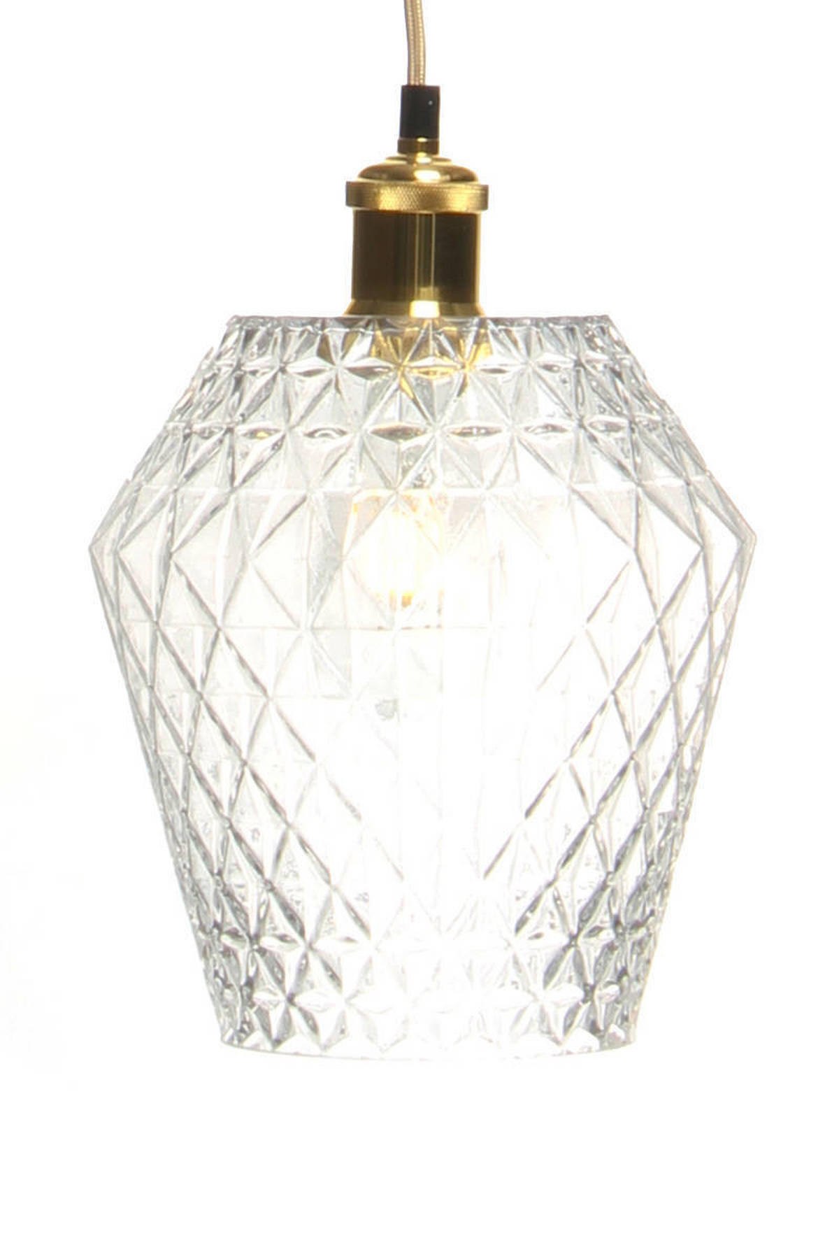 HÄNGELEUCHTE  20/27/20 cm   - Klar/Goldfarben, Trend, Glas (20/27/20cm) - Kayoom
