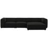 ECKSOFA in Flachgewebe Schwarz  341/164 cm  - Schwarz, Design, Kunststoff/Textil (341/164cm) - W.Schillig