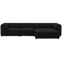 ECKSOFA in Flachgewebe Schwarz  341/164 cm  - Schwarz, Design, Kunststoff/Textil (341/164cm) - W.Schillig