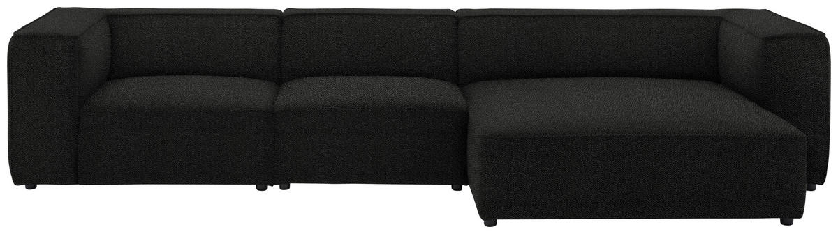 ECKSOFA in Flachgewebe Schwarz  341/164 cm  - Schwarz, Design, Kunststoff/Textil (341/164cm) - W.Schillig
