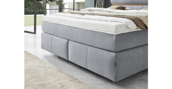 BOXSPRINGBETT 180/200 cm in Eichefarben, Hellgrau - Eichefarben/Hellgrau, KONVENTIONELL, Holz/Kunststoff (180/200cm) - Dieter Knoll