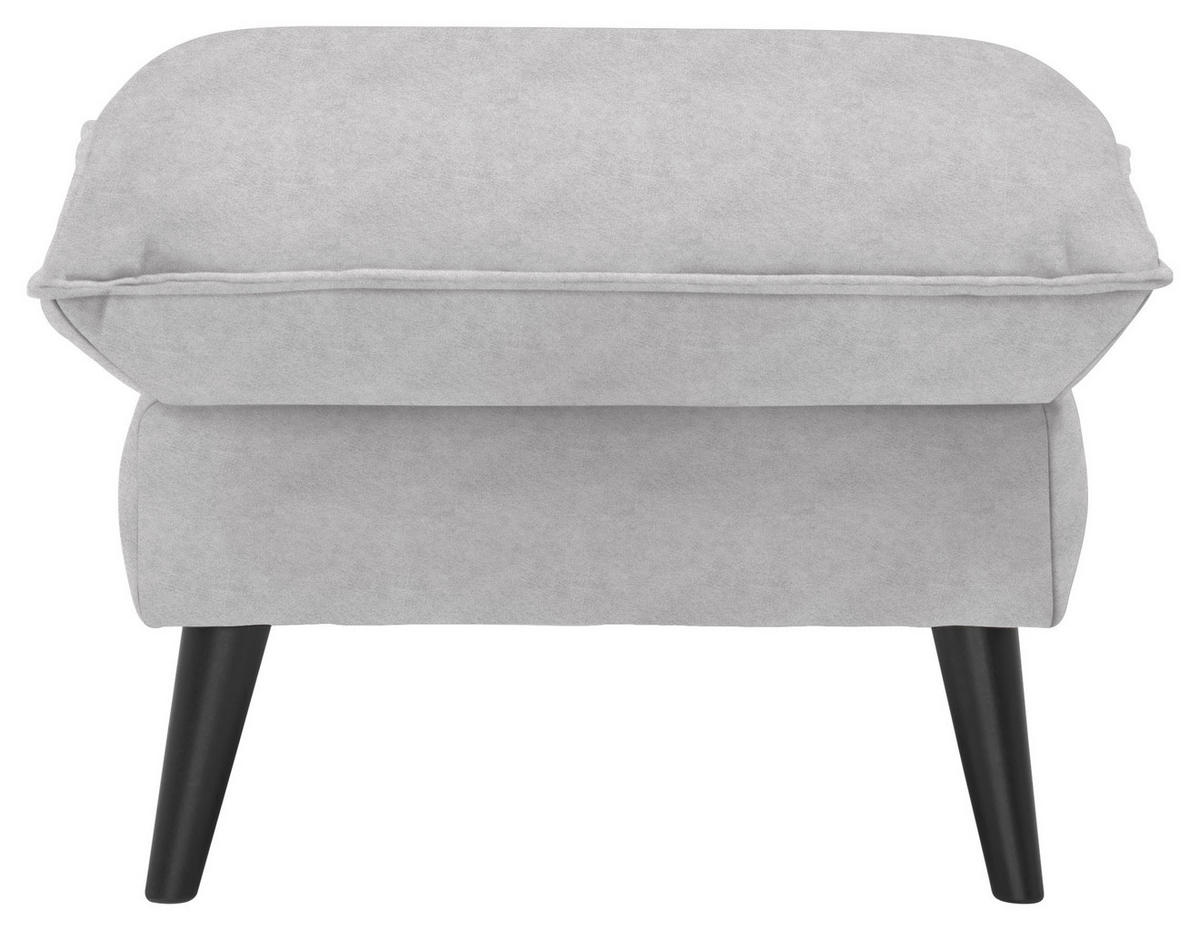 HOCKER Velours Hellgrau  - Hellgrau/Schwarz, Design, Holz/Textil (63/44/63cm) - Carryhome