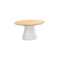 GARTENTISCH 140/140/76 cm  - Weiß/Teakfarben, Design, Holz/Metall (140/140/76cm)