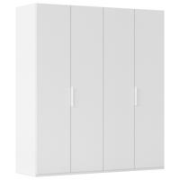 DREHTÜRENSCHRANK 201/223/61 cm,  in Weiß, 4 Tür(en)  - Weiß, Basics, Holzwerkstoff/Metall (201/223/61cm) - Novel