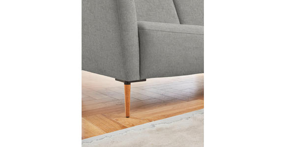 ECKSOFA  in Flachgewebe Hellgrau  238/186 cm  - Eichefarben/Hellgrau, Design, Holz/Textil (238/186cm) - Valnatura