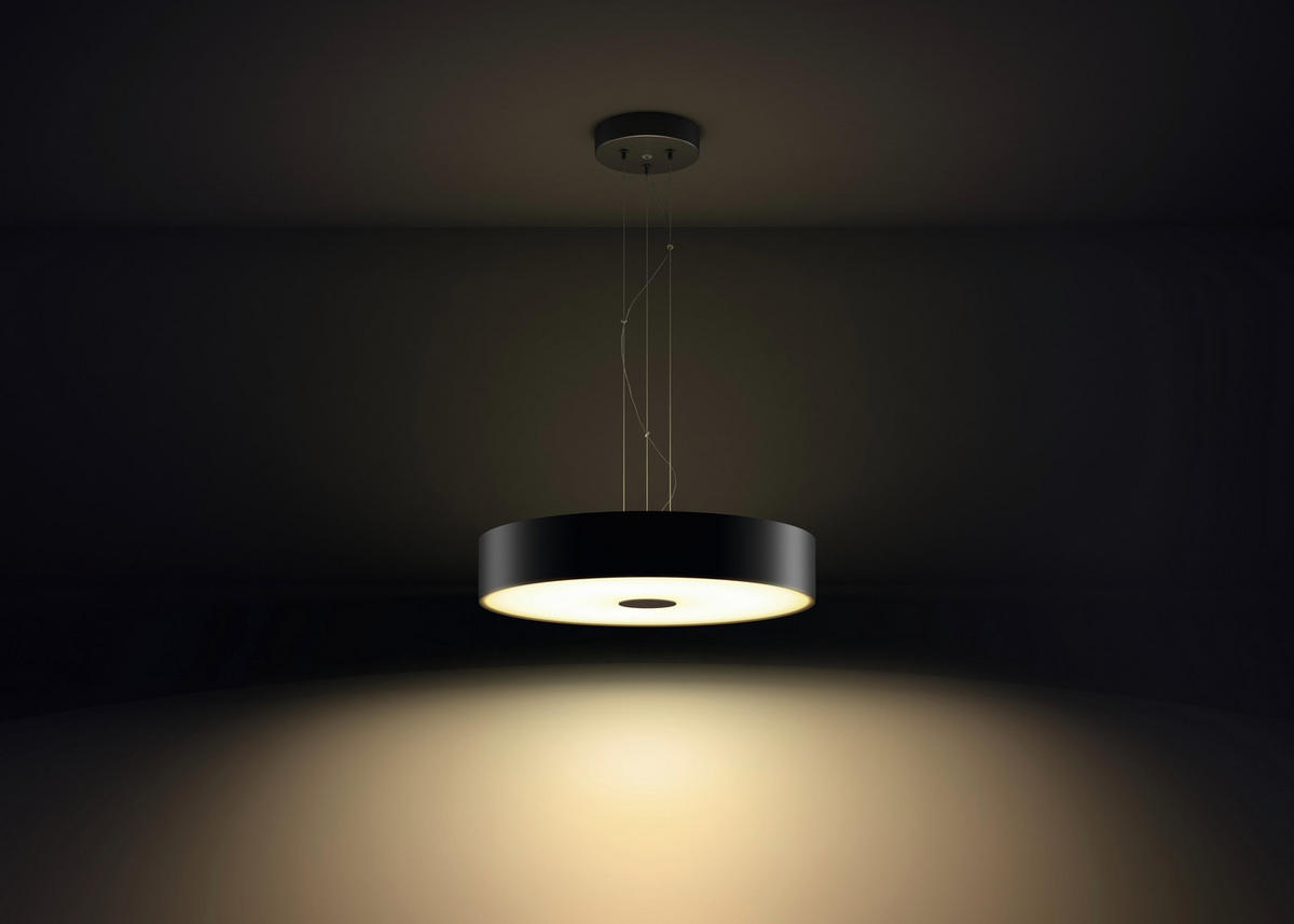 LED-HÄNGELEUCHTE White Ambiance Fair 44,4/12 cm   - Schwarz, Design, Glas (44,4/12cm) - Philips HUE