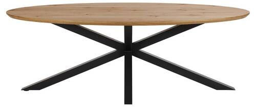ESSTISCH Eiche furniert oval Naturfarben  - Schwarz/Naturfarben, MODERN, Holz/Holzwerkstoff (220/100/75,5cm) - MID.YOU
