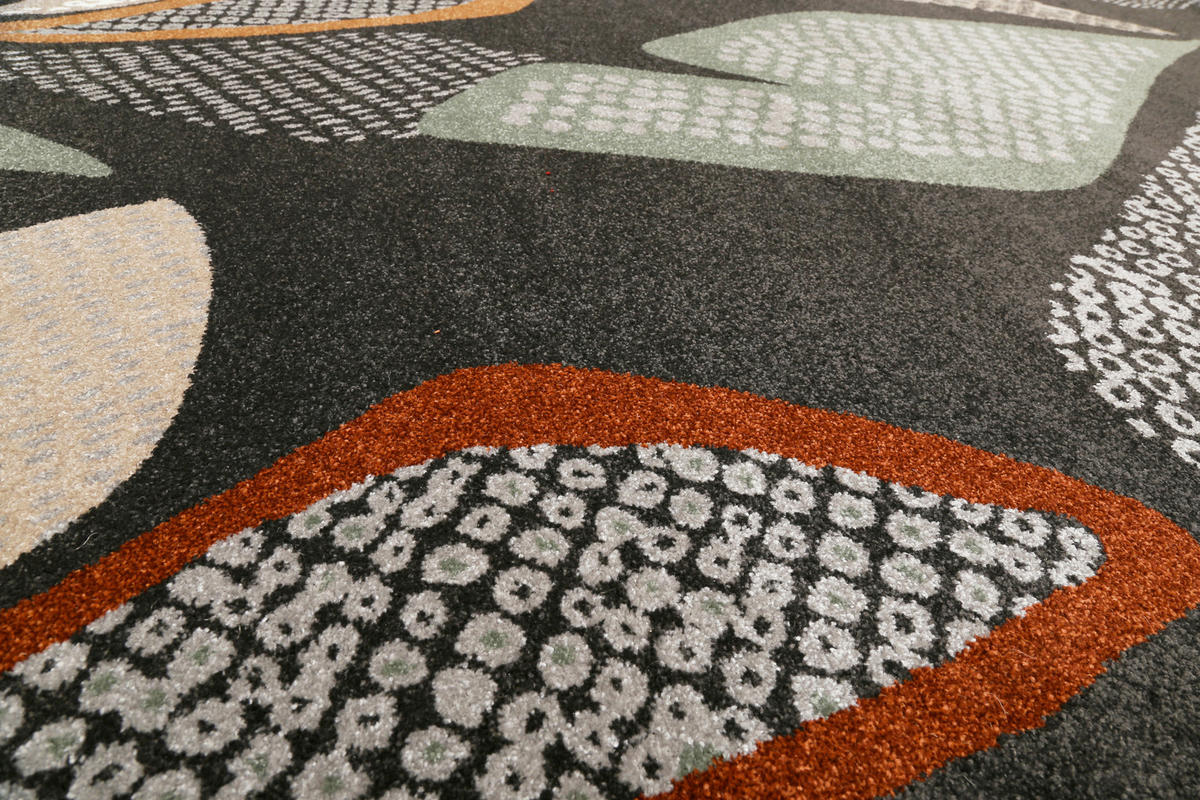 FLACHWEBETEPPICH 133/200 cm Hazel Anthrazit, Braun, Grün, Schwarz, Beige  - Anthrazit/Beige, KONVENTIONELL, Textil (133/200cm) - Esprit