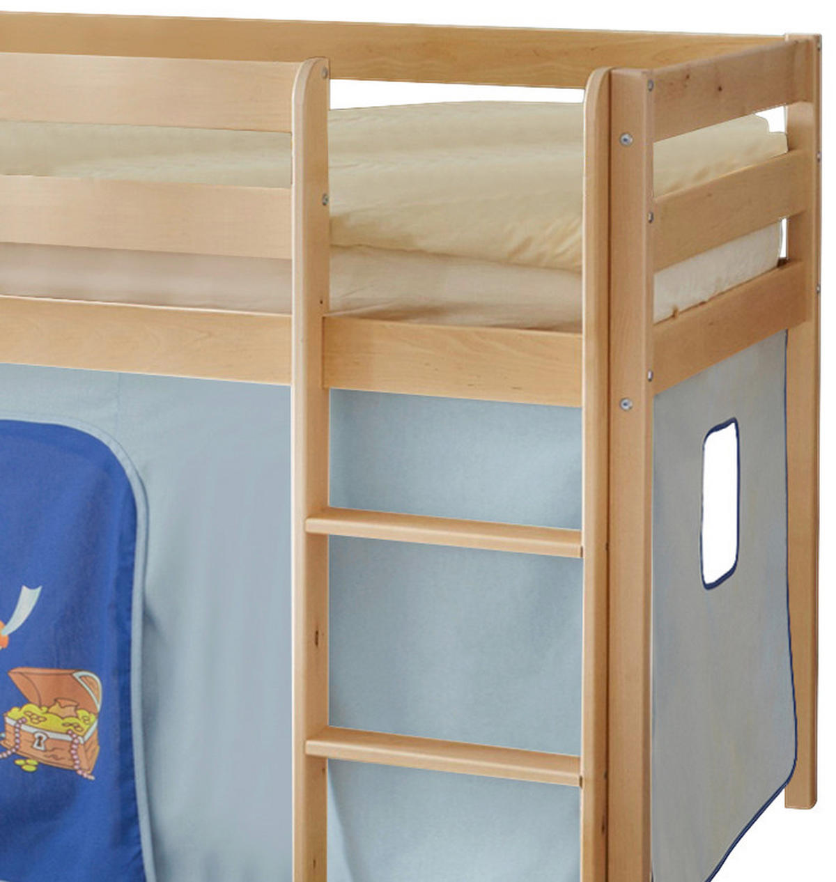SPIELBETT Kiefer massiv 90/200 cm Blau, Kieferfarben  - Blau/Kieferfarben, Natur, Holz (90/200cm) - MID.YOU