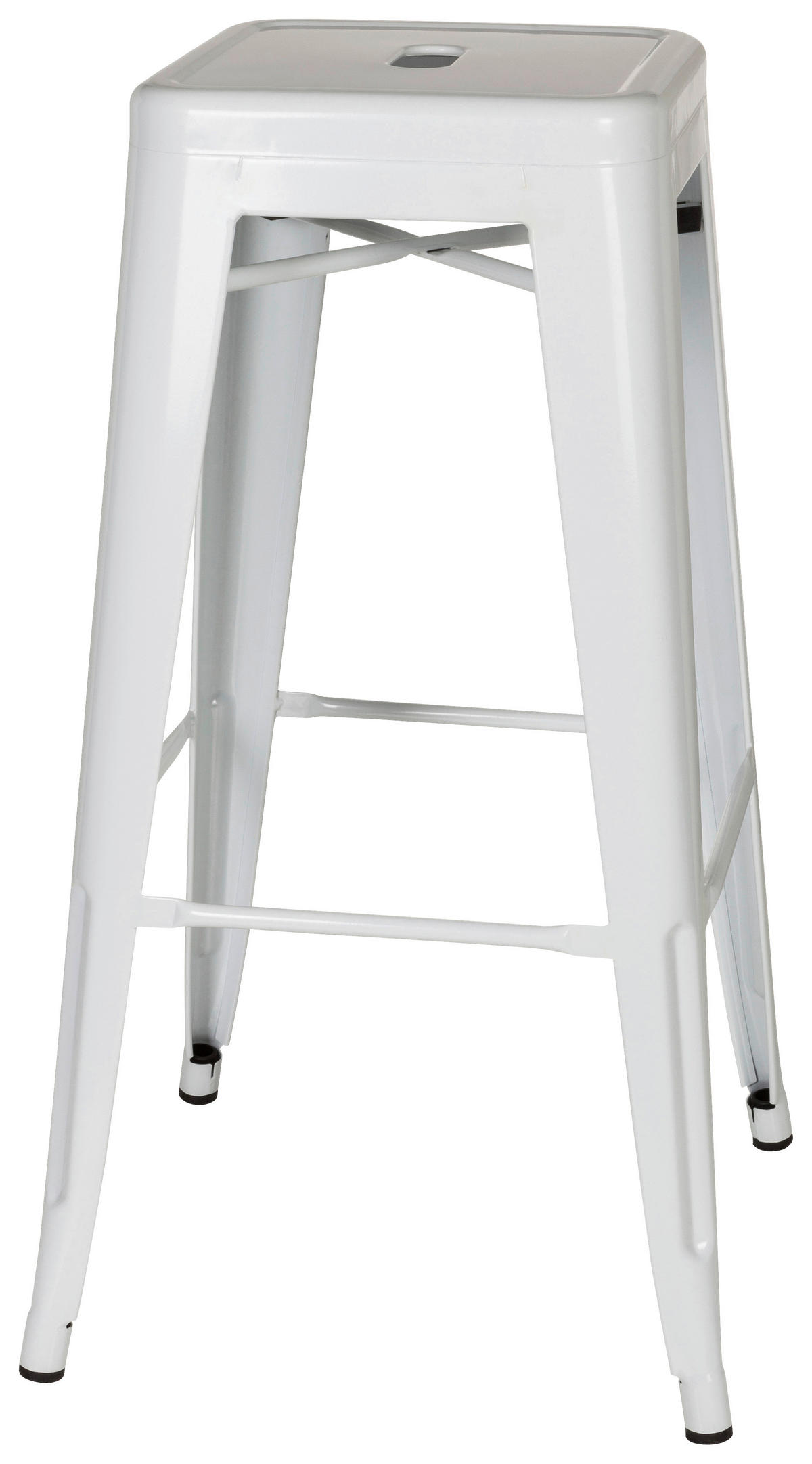 BARHOCKER Weiß Stahl stapelbar  - Weiß, Basics, Metall (44/77/44cm) - MID.YOU