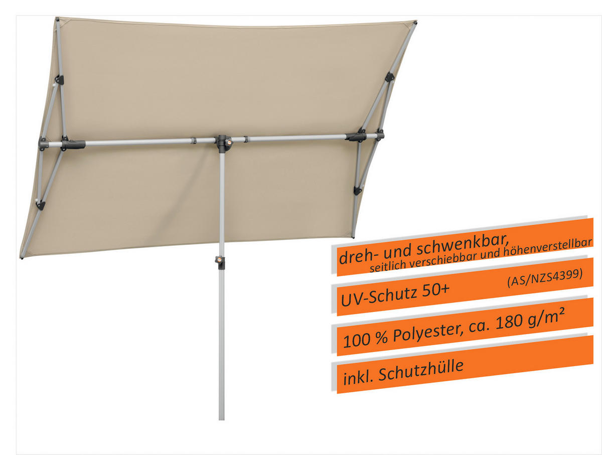 AMPELSCHIRM   - Anthrazit/Naturfarben, Basics, Textil/Metall (190/188/140cm) - Schneider