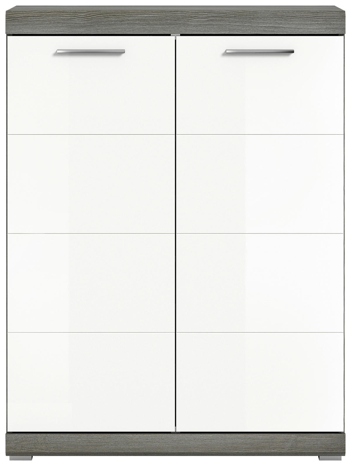 BOTNÍK, vysoce lesklá bílá, tmavě šedá, 90/120/37 cm - tmavě šedá/barvy chromu, Design, kompozitní dřevo/plast (90/120/37cm) - MID.YOU