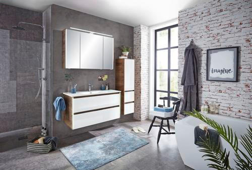 BADEZIMMER  in 105,5 cm  - Weiss, Design, Keramik/Holzwerkstoff (105,5cm) - Sadena