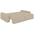SCHLAFSOFA  in Bouclé Creme  - Creme/Schwarz, Design, Kunststoff/Textil (250/83/115cm) - Ambia Home