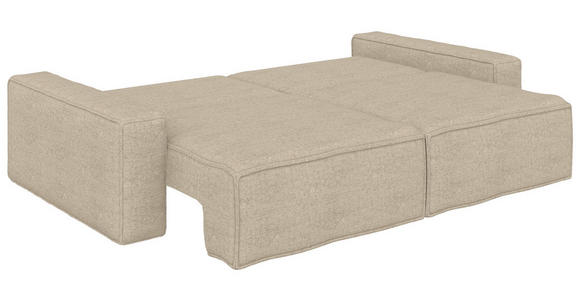 SCHLAFSOFA  in Bouclé Creme  - Creme/Schwarz, Design, Kunststoff/Textil (250/83/115cm) - Ambia Home