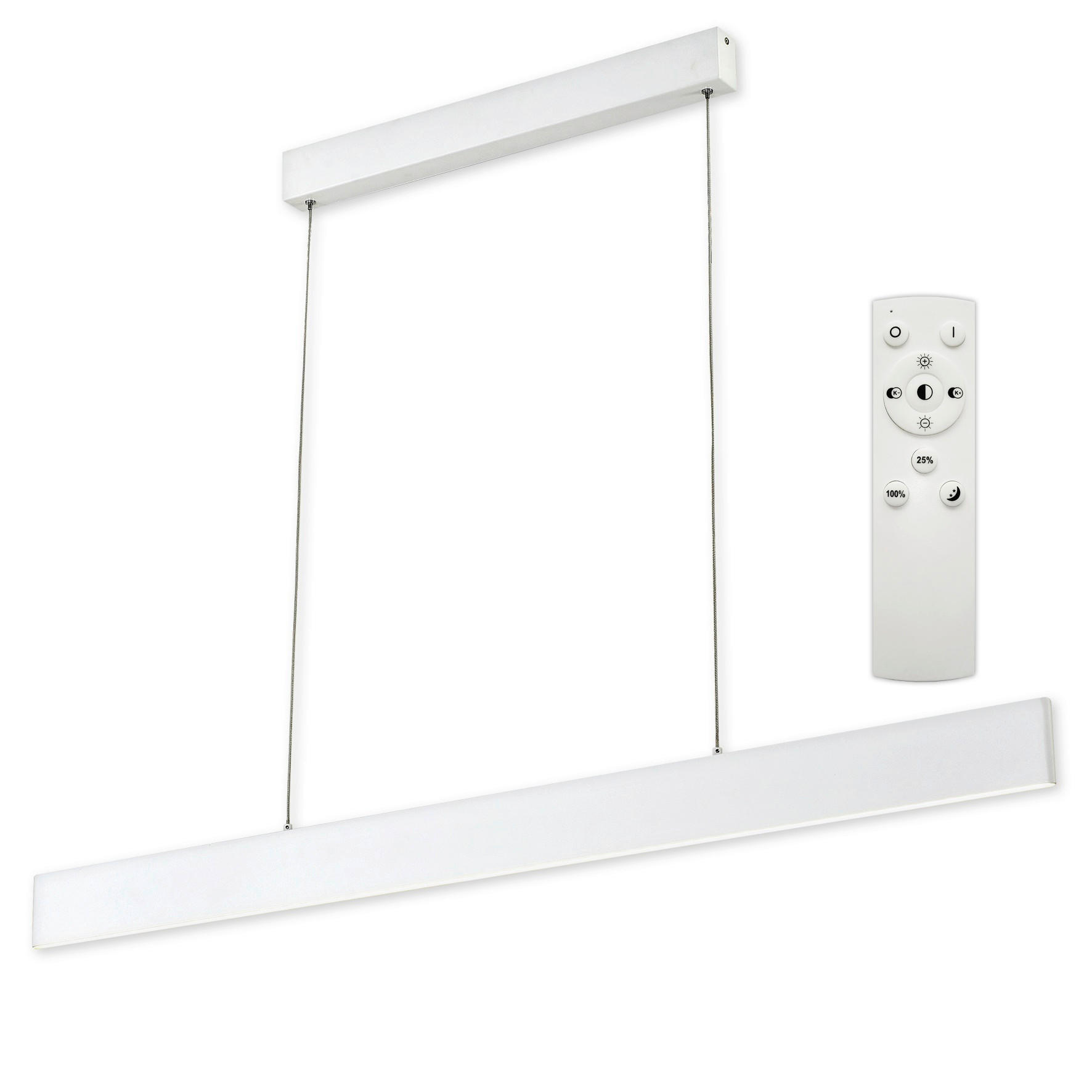 ZÁVESNÉ LED SVIETIDLO,  118/120/1.5 cm - biela, Basics, kov (118/120/1.5cm)
