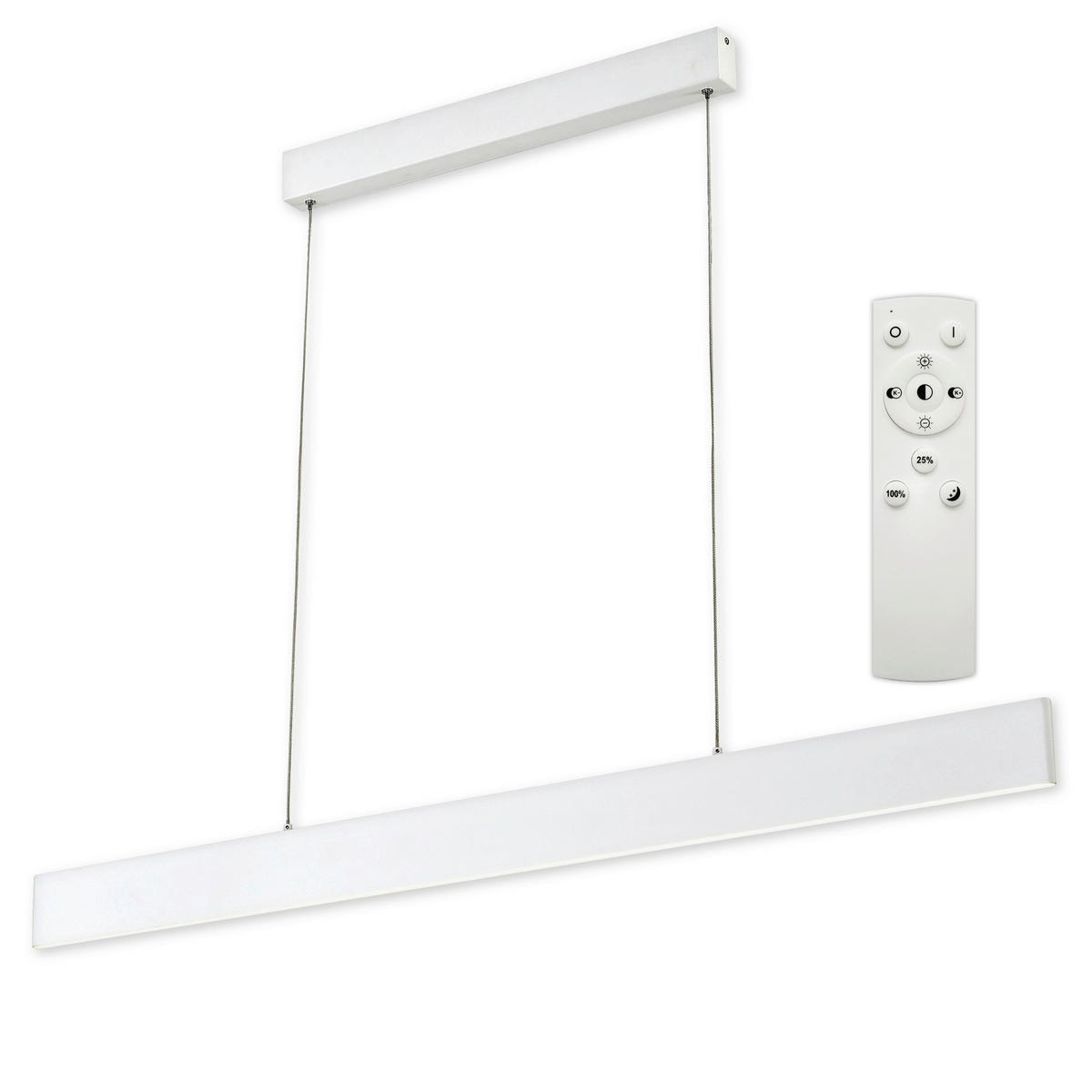 ZÁVESNÉ LED SVIETIDLO,  118/120/1.5 cm - biela, Basics, kov (118/120/1.5cm)