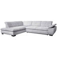 ECKSOFA in Cord Hellgrau  - Hellgrau/Schwarz, Design, Textil/Metall (242/313cm) - Xora