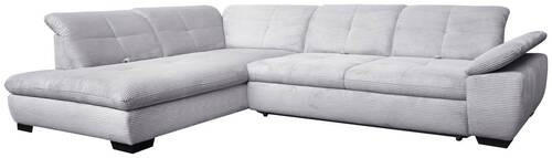 ECKSOFA in Cord Hellgrau  - Hellgrau/Schwarz, Design, Textil/Metall (242/313cm) - Xora
