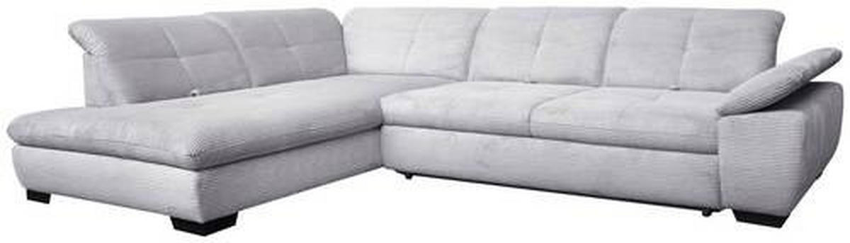 ECKSOFA in Cord Hellgrau  242/313 cm  - Hellgrau/Schwarz, Design, Textil/Metall (242/313cm) - Xora