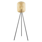 STEHLEUCHTE 62/165 cm    - Schwarz/Naturfarben, Trend, Naturmaterialien/Metall (62/165cm) - Novel