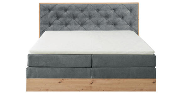 BOXSPRINGBETT 180/200 cm  in Grau, Naturfarben  - Naturfarben/Grau, KONVENTIONELL, Holzwerkstoff/Kunststoff (180/200cm) - Esposa