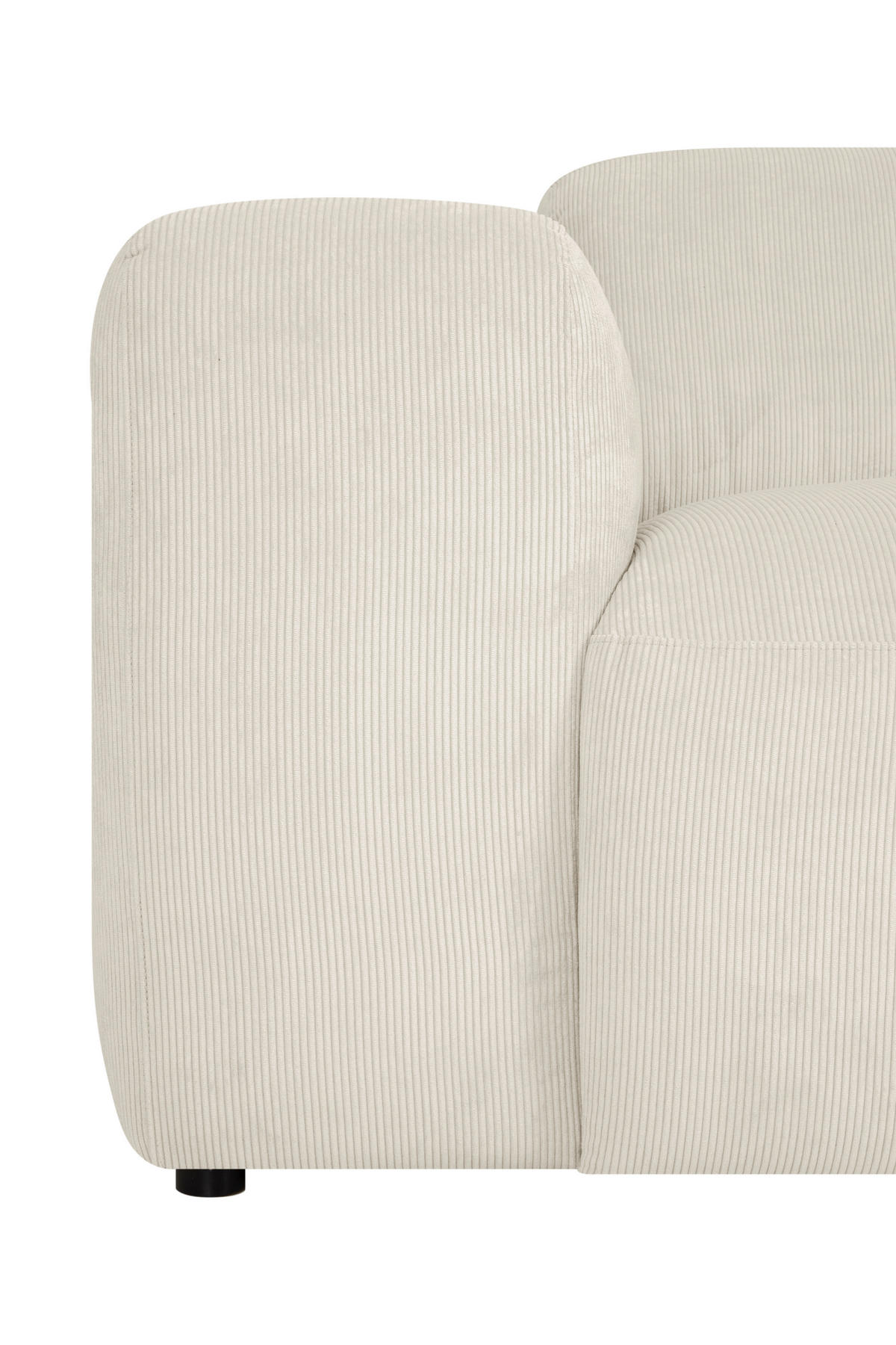 3-SITZER-SOFA in Cord Creme  - Creme/Schwarz, Design, Kunststoff/Textil (247/75/104cm) - MID.YOU