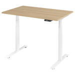 SCHREIBTISCH 120/80/64,5-129,5 cm Weiß, Eichefarben elektrisch höhenverstellbar - Eichefarben/Weiß, KONVENTIONELL, Holzwerkstoff/Metall (120/80/64,5-129,5cm) - Venda