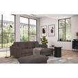 ECKSOFA in Flachgewebe, Leinenoptik Braun  - Schwarz/Braun, Design, Textil/Metall (242/170cm) - Xora