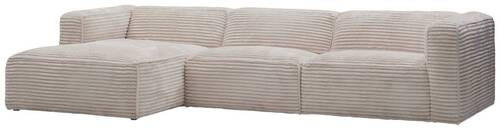 ECKSOFA FEBE Creme Cord  - Creme/Schwarz, Design, Kunststoff/Textil (163/332cm) - Stylife